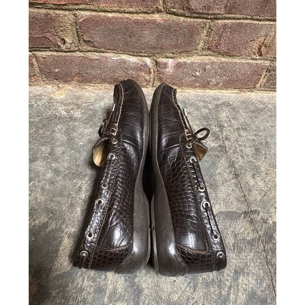 Sperry Top Sider Women’s Browm Embossed Leather Slip On Loafer Sz 9 - Picture 5 of 11